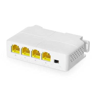Imagem de Binardat Switch de Passagem Gigabit Poe, 1 Poe In 3 Poe Out Extender, Ieee802.3Af/At Poe Powered, Ethernet 10/100/1000Mbps, Din-Rail e Montagem Em Parede
