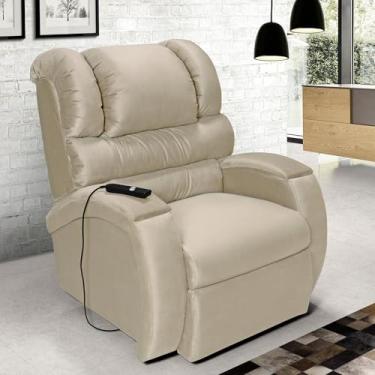 Imagem de Poltrona Lift Imperial Reclinável Motorizada Idosos e Pós-Cirúrgico Suede (AREIA)