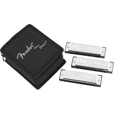 Imagem de Kit Gaita Fender Blues Deluxe Harmonica 3-Pack C G A