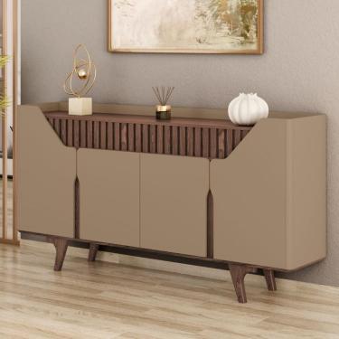 Imagem de Aparador Danúbio com 4 Portas, 2 Gavetas e Pés de Madeira