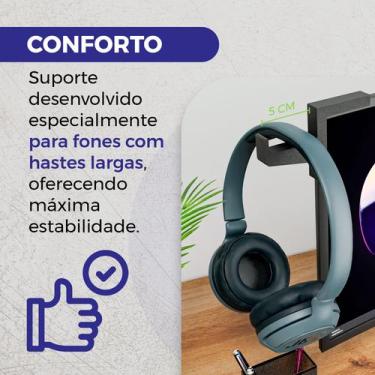 Imagem de Suporte para Fone Headset com Haste Larga - Organize Monitor TV - Baza