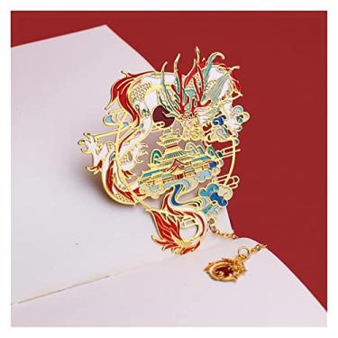 Imagem de Marcador de livro de metal estilo chinês animais oco conjunto de marcas de livro criativo para professores anime material escolar marcador de livro de metal (cor: G)