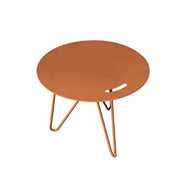 Imagem de Mesa de centro de design simples, mesa de chá de ferro forjado, sofá, mesa de café, quarto, sala de estar, canto de café, mesa de cabeceira, mesa lateral laranja minimalista para sala de estar