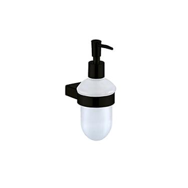 Imagem de Acessórios de banheiro pretos de aço inoxidável toalheiro rack de armazenamento de vidro saboneteira suporte de papel para escova de vaso sanitário, saboneteira (dispensador de saboneteira)