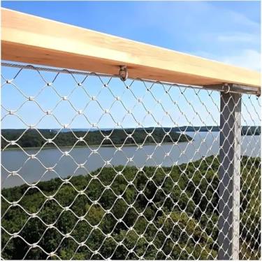 Imagem de Rede De Corda De Aço Inoxidável 304, Rede De Segurança De Corrimão De 8 Cm / 1,5 Mm Para Varanda De Escada De Fazenda De Jardim, Personalizável, 8cm/1.5mm, 0.8x10m