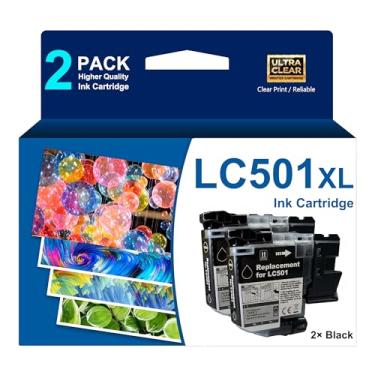 Imagem de LC501XL 2 cartuchos de tinta preta de alto rendimento para impressora MFC-J1260DW MFC-J1360DW MFC-J1410DW