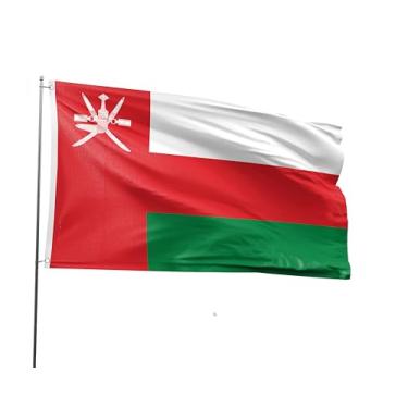 Imagem de Bandeira de Omã 8 x 1,5 m de poliéster nacional de Omã com 2 ilhós para decoração de festa com tema patriótico Omanis