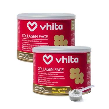 Imagem de Vhita Colágeno Hidrolisado Verisol Com Ácido Hialuronico Em Pó Neutro 120gr - 2 Potes