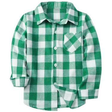 Imagem de Camisa xadrez SANGTREE casual de manga comprida para homens e crianças