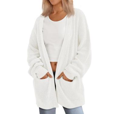 Imagem de Suéter de cardigã LILLUSORY feminino outono-inverno esbranquiçado