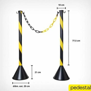 Imagem de Organizador De Filas Postinho Kit 10 Pçs + 30 Mts Corrente - plastcor