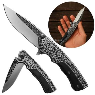 Imagem de Canivete Aço Inoxidável Cabo Madeira e Aço, Semiautomático com Clip TC