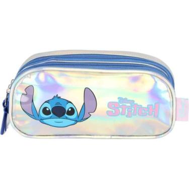 Imagem de Estojo Escolar Infantil Triplo Luxcel EI41685SC Stitch, Prata