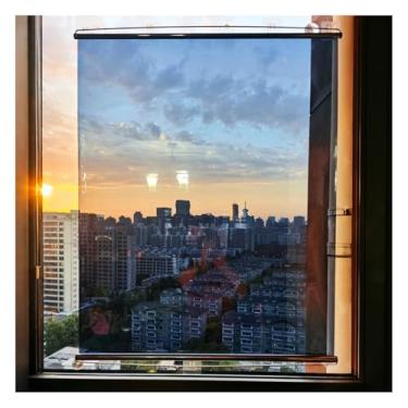 Imagem de Persiana de rolo para janela de privacidade, transparente unidirecional, isolamento térmico, blackout espelhado para escritório e casa