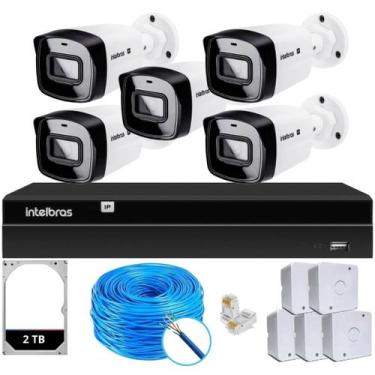 Imagem de Kit CFTV Intelbras NVD 1408P 5 Câmeras IP e HD 2TB