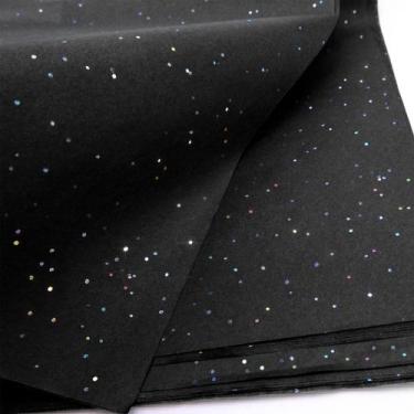 Imagem de Papel de seda Glitter MR FIVE preto 50x70cm 30 folhas