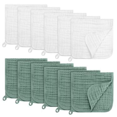 Imagem de Burp Cloths Acmor, algodão musselina 100% 50x25 cm para bebês, pacote 