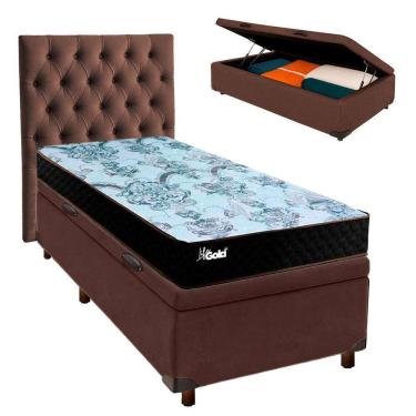 Imagem de Kit Cabeceira + Cama Box Bau + Colchão Solteiro Molas Ensacadas Life Gold Paropas