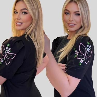 Imagem de Blusa Bordada Feminina Algodão com Elastano Princesa - NoBrand, Borbol