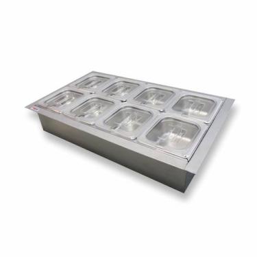 Imagem de Pizzarola Condimentadora Refrigerada Embutir 8 Cuba ZPCNR08E - Zepper