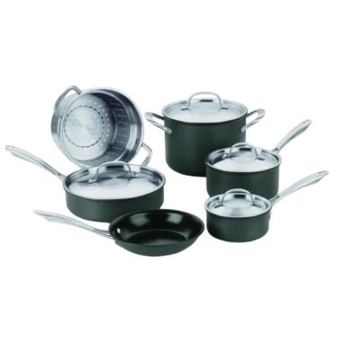 Imagem de CONJUNTO CUISINART DE PANELAS GREENGOURMET ANODIZADA 10 PEÇAS GG-10