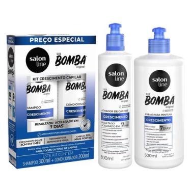 Imagem de Kit SOS Bomba Original Shampoo, Condicionador, Ativador 300ml e Creme 