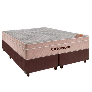 Imagem de Colchão Queen Molas Ensacadas Airtech Ortobom com Base Box Marrom