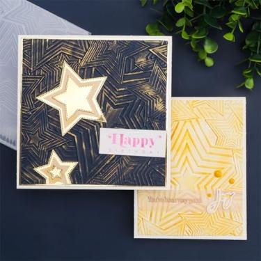 Imagem de Pasta de gravação em relevo 3D pentagrama 3D pasta de plástico para scrapbook faça você mesmo, papel artesanal, artesanato artesanal, scrapbook, artes e decoração