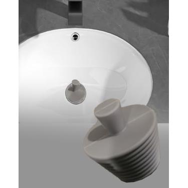 Imagem de 2 coadores de silicone para banheira e pia com tampa de cabelo à prova d'água para proteção de chuveiro, lavatório e ralo de banheira (cinza)