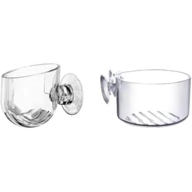 Imagem de Juroicessry 2 copos de acrílico transparente para plantas aquáticas com sucção - decoração de aquário 2 formas para ornamento de aquário