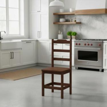 Imagem de Kit Com 2 Cadeiras De Jantar Madeira Maciça Perola - Castanho Sem Esto