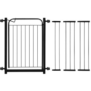 Imagem de Portão Pet Grade Para Cachorro Cercado De Proteção(Preto 78cm A 133cm)