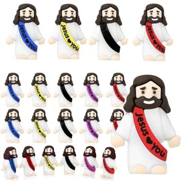 Imagem de Erdizhu 40PCS Little Jesus Figures Easter Mini Jesus Figurines in Bulk, Jesus Love You Religious Jesus Figures Gift Easter Egg Stuffers, 8 Colors of Little Jesus(Bright Colors) (40)