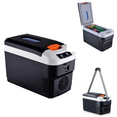 Imagem de Mini Geladeira Frigobar Portatil 10l Casa Carro Aquece Resfria Refrigerador 2 Em 1 Cooler Eletrico Completo 12v 220v