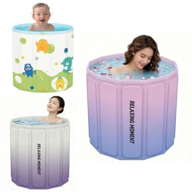 Imagem de Banheira Inflavel Spa Portatil Dobravel Termica 254 Litros Gelo Ofuro Grande Multiuso Adulto Infantil Piscina Relaxante