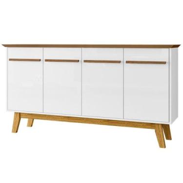 Imagem de Balcao Buffet 4 Portas Opala 160 Cm Cinamomo Branco Bechara Cinamomo B
