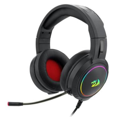 Imagem de Fone headset gamer mento h270-rgb 3.5mm/usb redragon preto