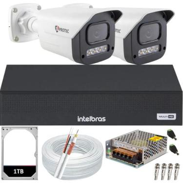 Imagem de Kit 2 Câmeras 1080p Full Color C/Áudio Dvr Intelbras 4ch 1TB