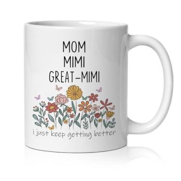 Imagem de BEHIFL Caneca Great-Mimi para presente de avó, anúncio de bebê de gravidez para Mimi Grandma xícara de café cerâmica, presente de bisavó, caneca de chá de café de cerâmica 325 ml