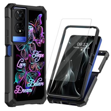 Imagem de BREIDMKFM Capa de telefone TCL 50 XE 5G, capa de telefone TCL 50XE 5G com protetor de tela de camada dupla rígida de policarbonato macio TPU macio capa de telefone resistente à prova de choque para