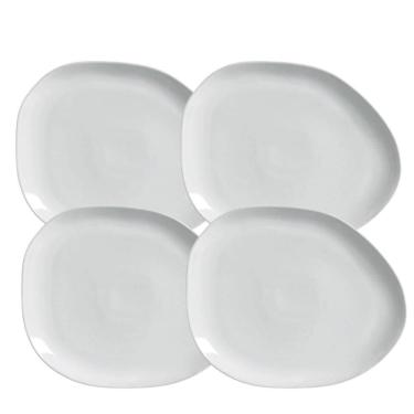 Imagem de Jogo Pratos Sobremesa 22,5Cm 4 Peças Oval Orgânico New White