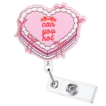 Imagem de Carretel de crachá Can You Not Funny | Porta-crachá retrátil para cartão de identificação de bolo fofo | Etiqueta de nome clipe de crachá de escritório para RN LPN CNA MA ER turno noturno enfermeira