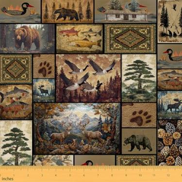 Imagem de Bear Fabric by The Yard Crianças Meninos Meninas Chifres para Casa DIY Projeto 5 jardas Buffalo Check Upholstery Tecido Cadeiras Decoração de Quarto Microfibra Macia