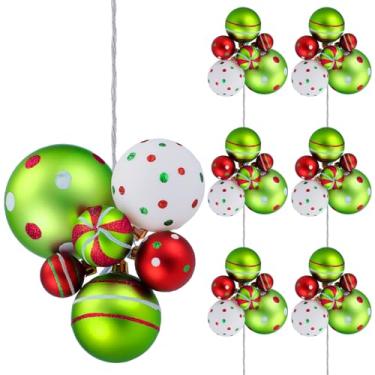 Imagem de Soulchen Conjunto de 6 conjuntos de 36 peças grandes de bolas de Natal, enfeites de bola de árvore de Natal em palhetas com fio, decorações para decoração de Natal com guirlanda de árvore de Natal