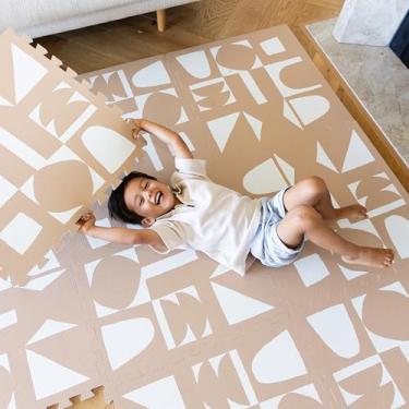 Imagem de Tapete de atividades de bebê para academia de bebê para brincar no chão e na hora da barriga para bebês Japandi Terracota Semicircles 9p LF072