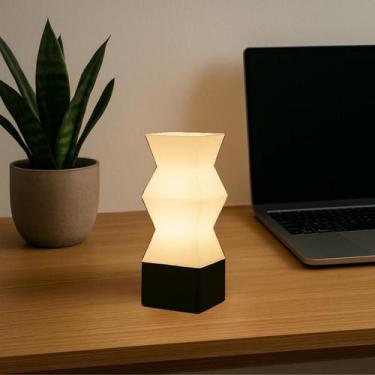 Imagem de Luminaria Mesa Abajur Led Portátil QUAD Luxo Luz de Cabiceira Abajures