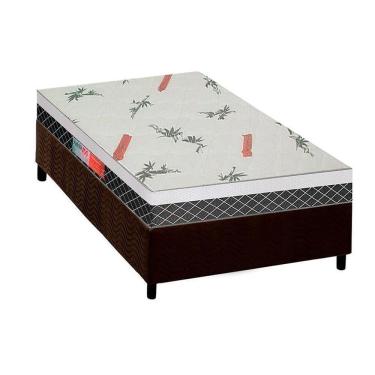 Imagem de Cama Box Solteiro: Colchão Ortopédico Plumatex D28/Ep Falcon Ultra Firme + Base Brown(88X188)