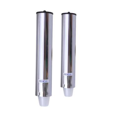 Imagem de Kit Dispenser 300/400ml Suporte Copos Descartáveis Inox - Aldinox