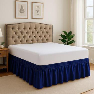 Imagem de Protetor Lateral Cama Saia Box Casal Queen e King Universal 170 Fios L