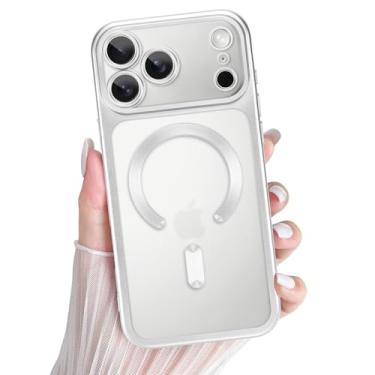 Imagem de tharlet Capa magnética para iPhone 17 Pro 16.0 cm linda borda revestida de luxo transparente com proteção total da lente da câmera [compatível com Magsafe] [proteções contra quedas de grau militar